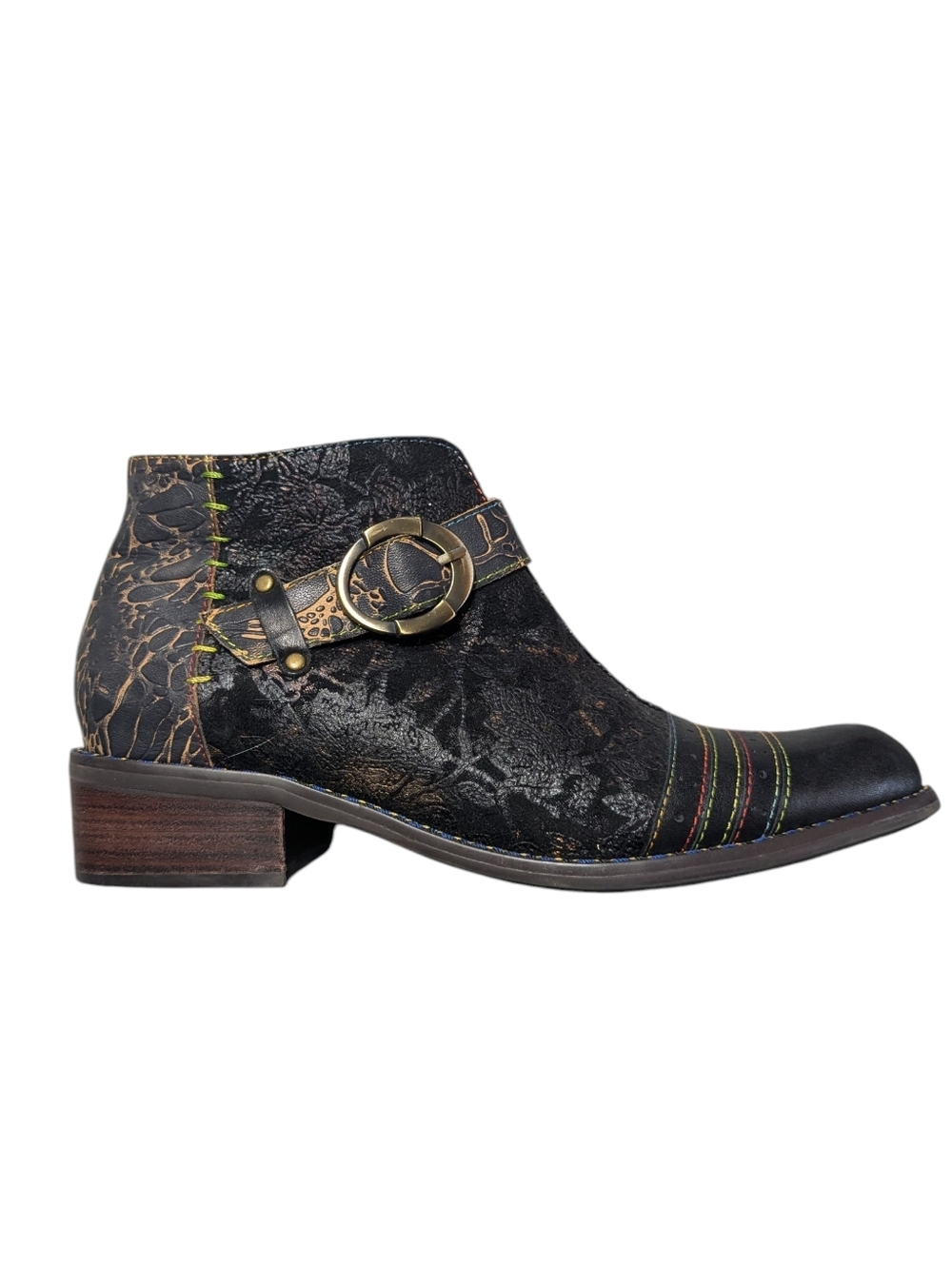 L'Artiste Georgiana Womens Shoes Hand-Painted Leather Ankle Booties sz 40 9 9.5